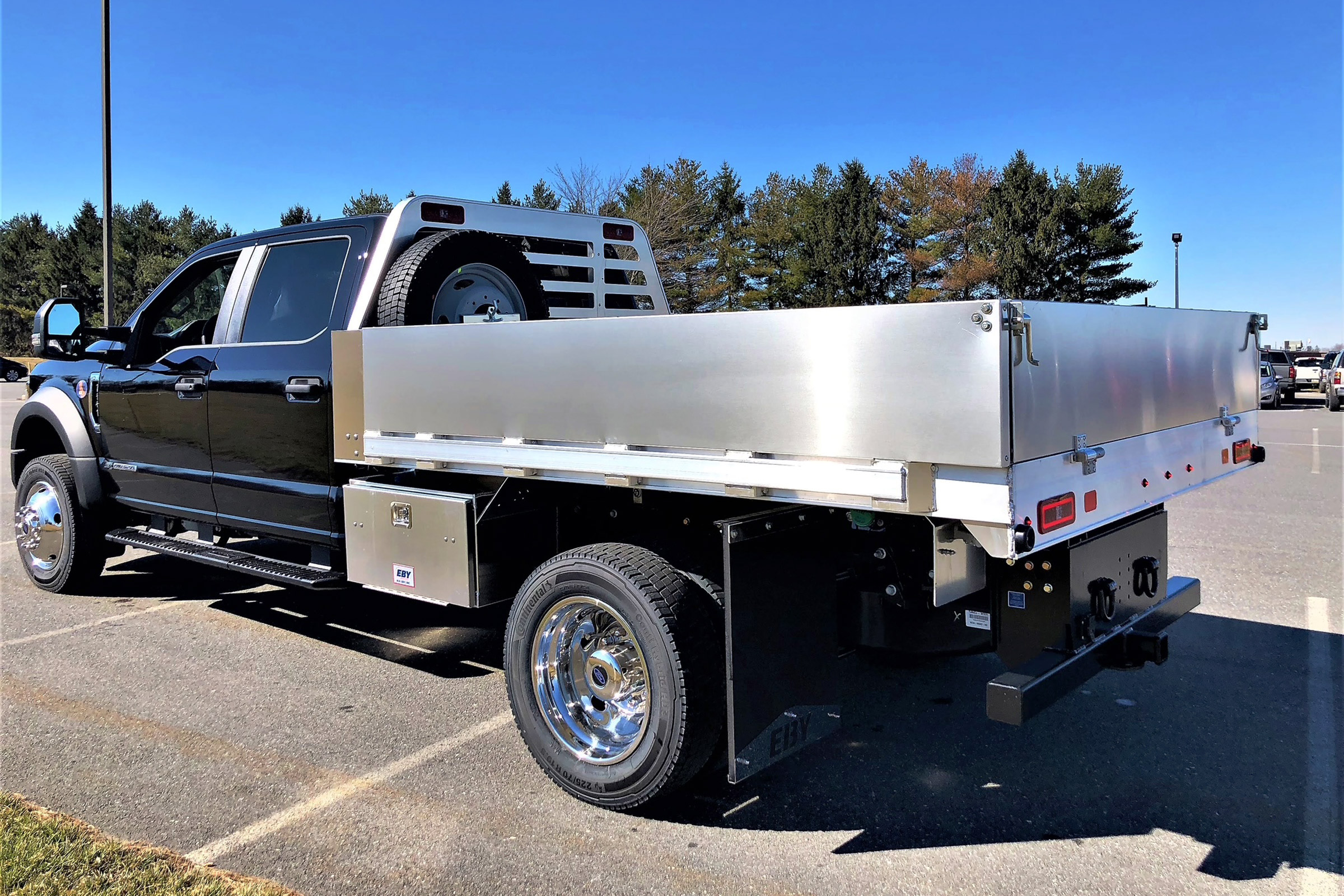 Eby Flatbed Dump Body with 15 inch side kit