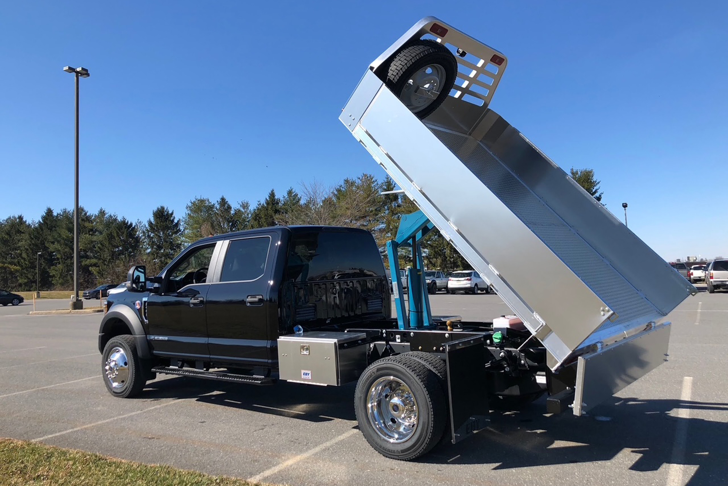 Eby Flatbed Dump Body with 15 inch side kit