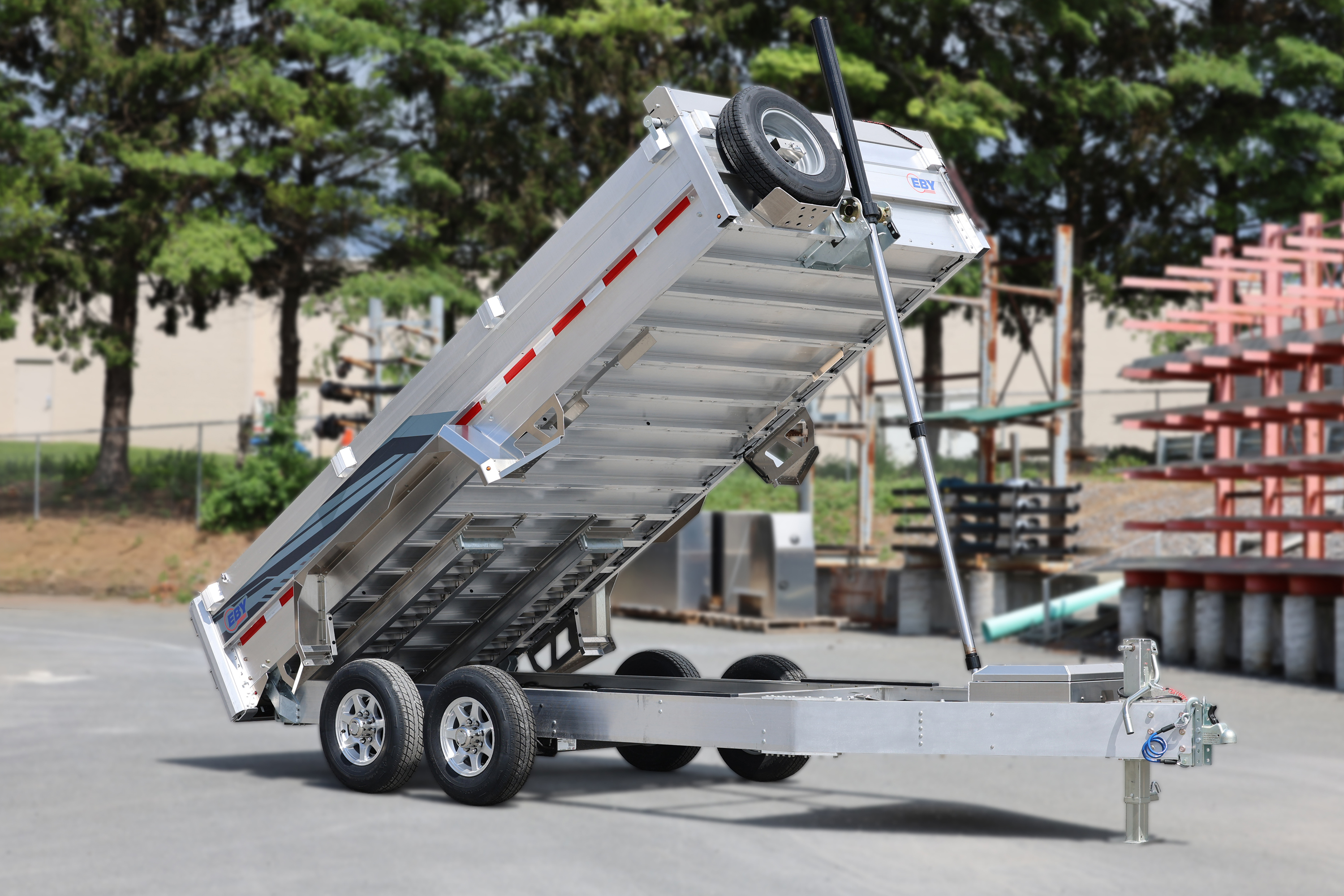 Eby CB14K Aluminum Dump Trailer - Pull Out Ramps - Rear Barn Doors