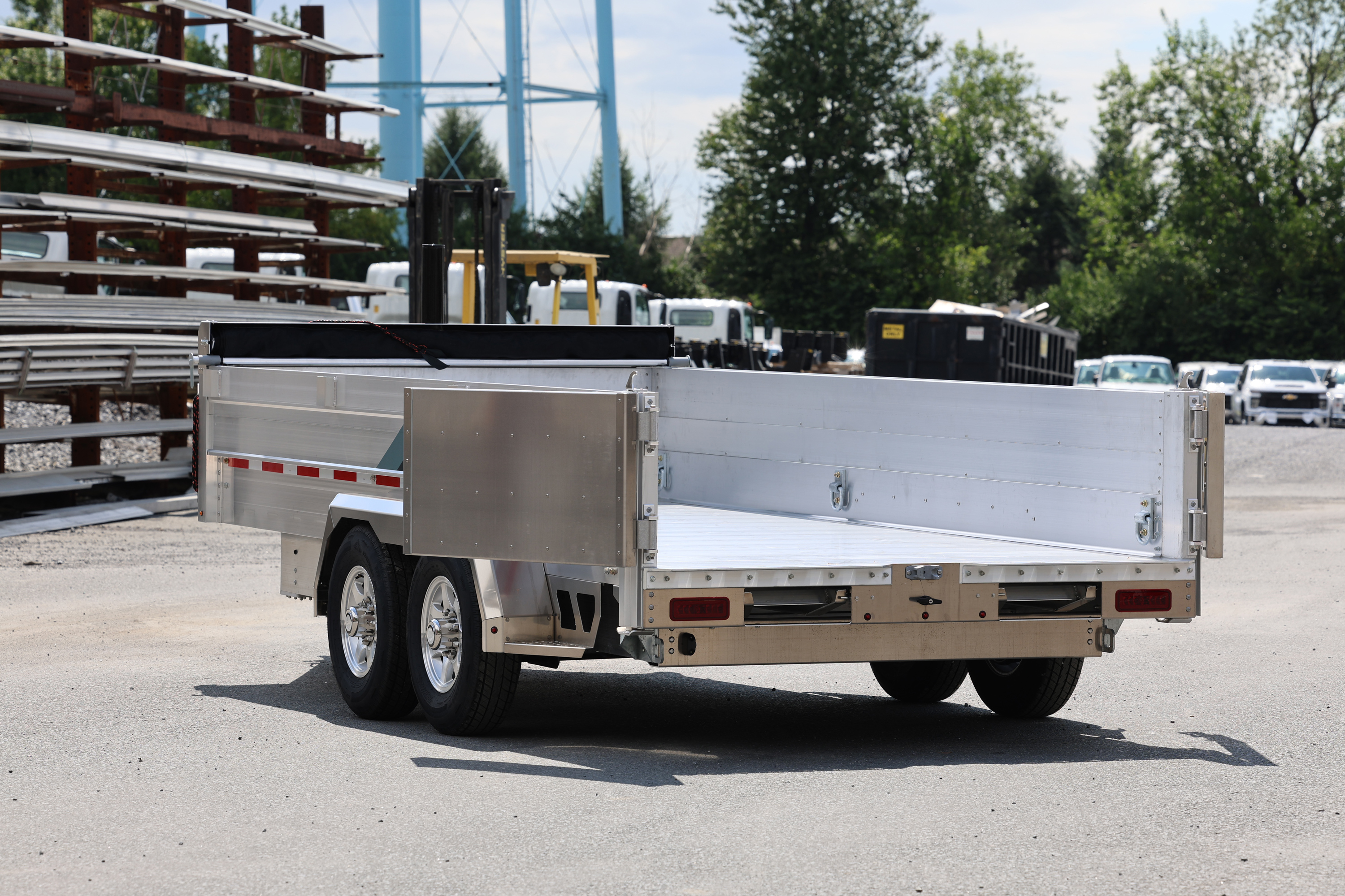 14K Dump Trailer shown - Optional pull tarp