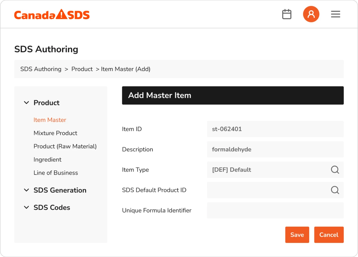 WHMIS-compliant SDS authoring for Canadian organizations.