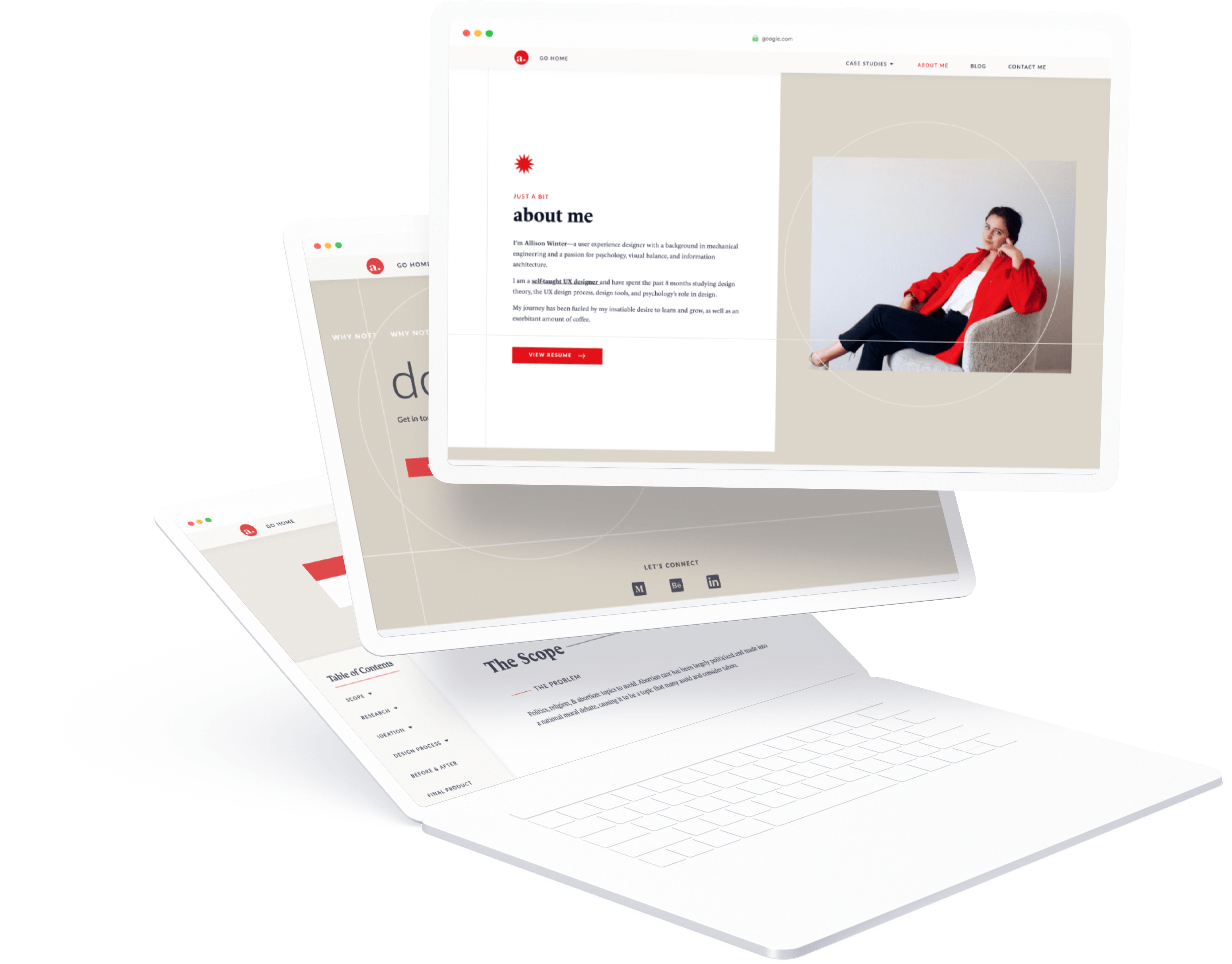 Portfolio Case Study Mockup Screens