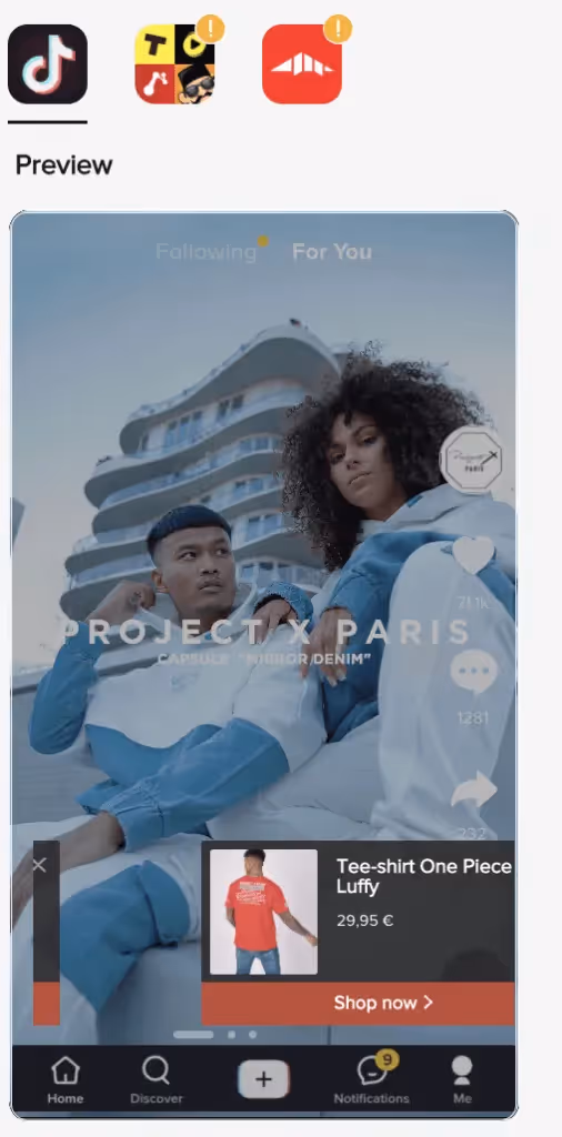 tik tok ads nouvelle collection