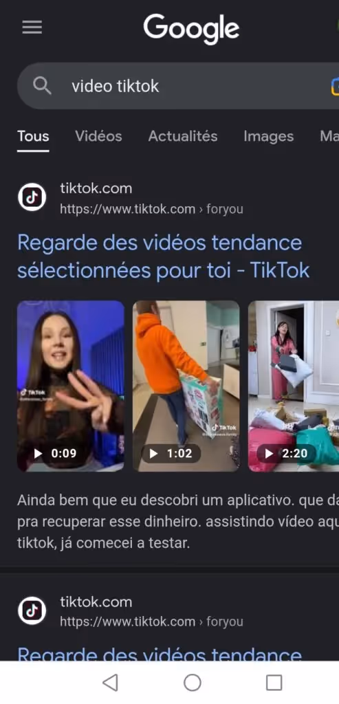 SEO Tiktok sur Google