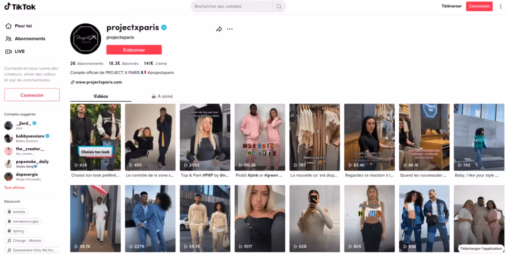 compte tik tok marque