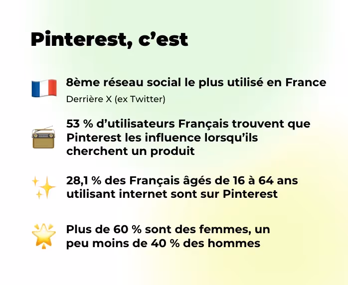 Chiffres Pinterest en France
