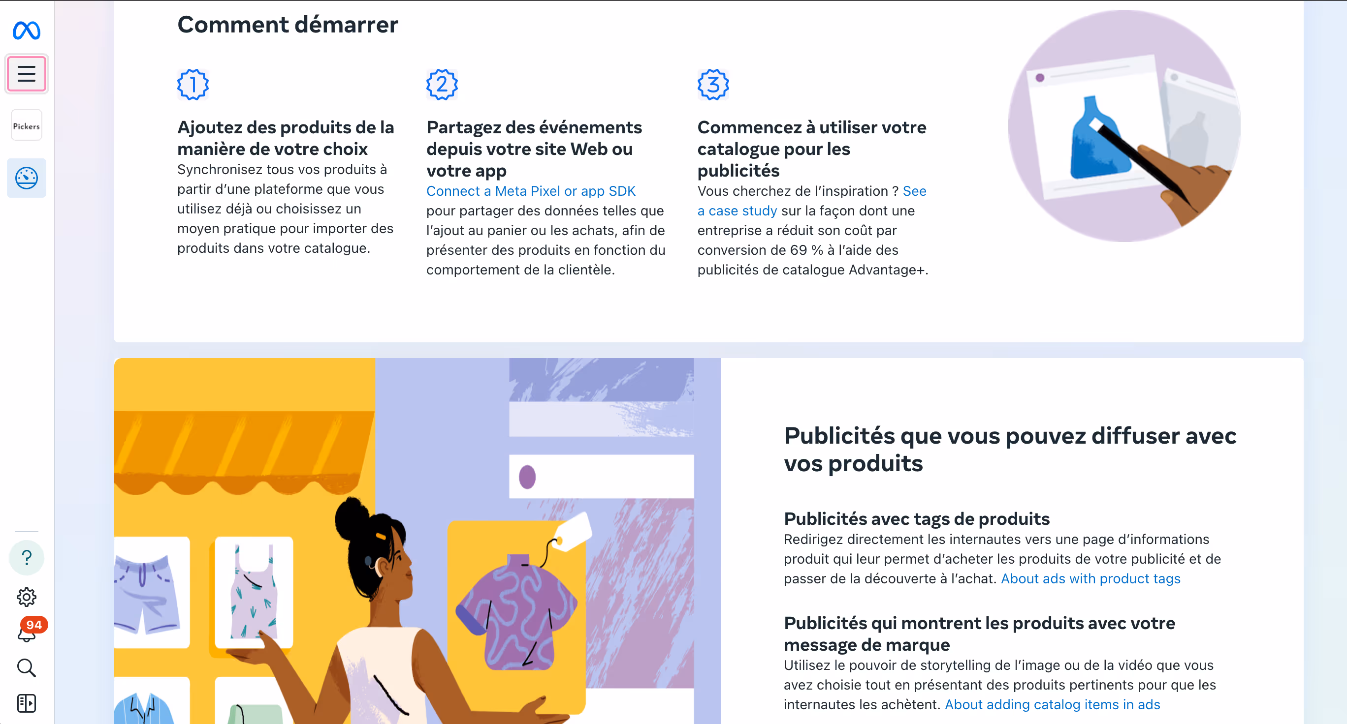 gestionnaire des ventes meta