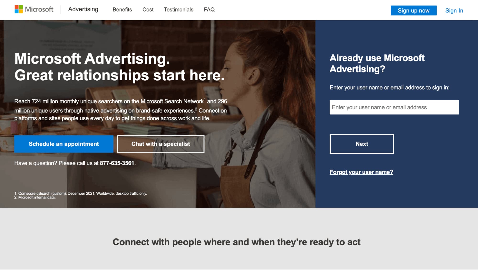 Interface Microsoft ads