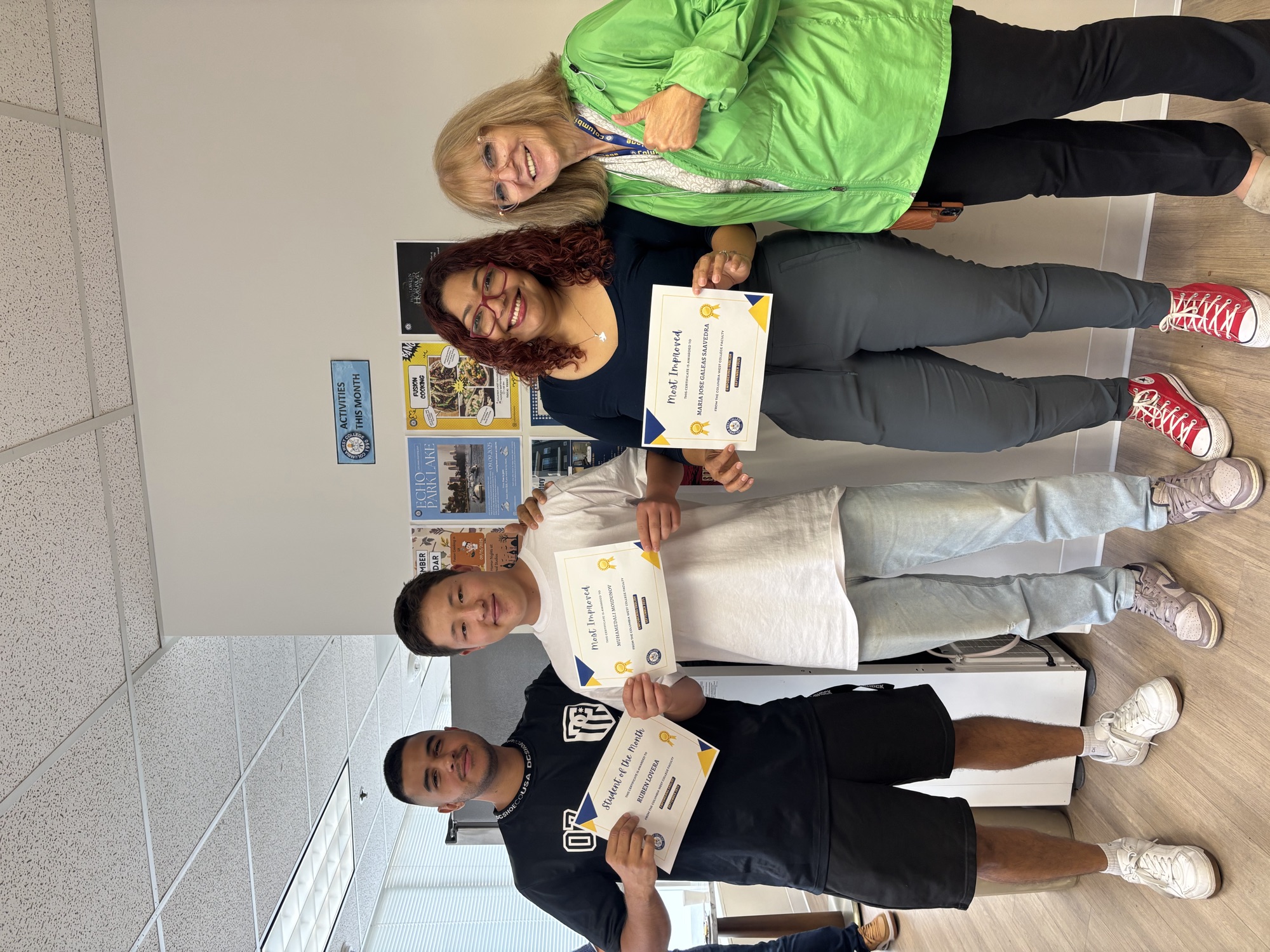 Columbia West College Student of the Month celebration