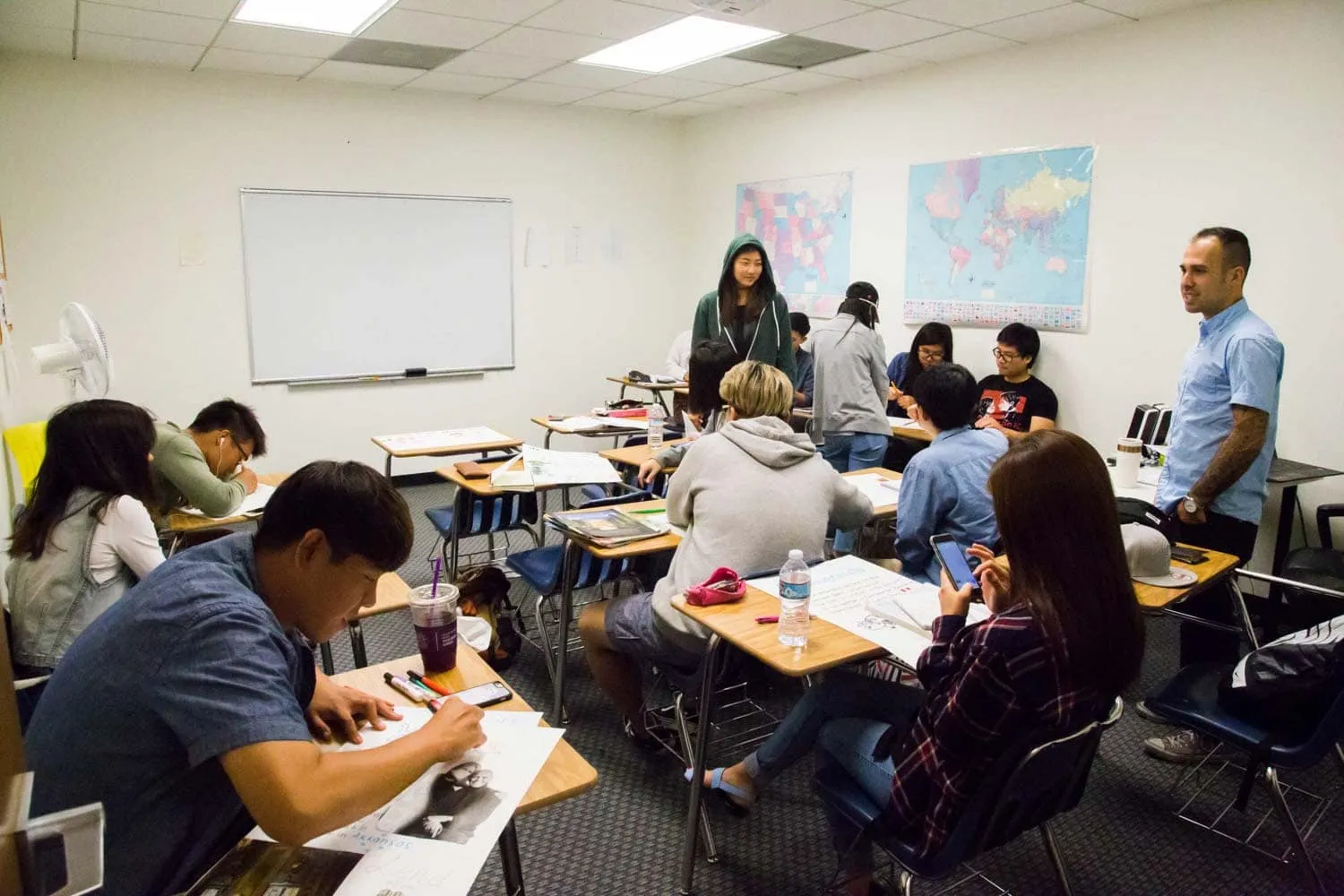 CWC international students at Columbia West College in Los Angeles