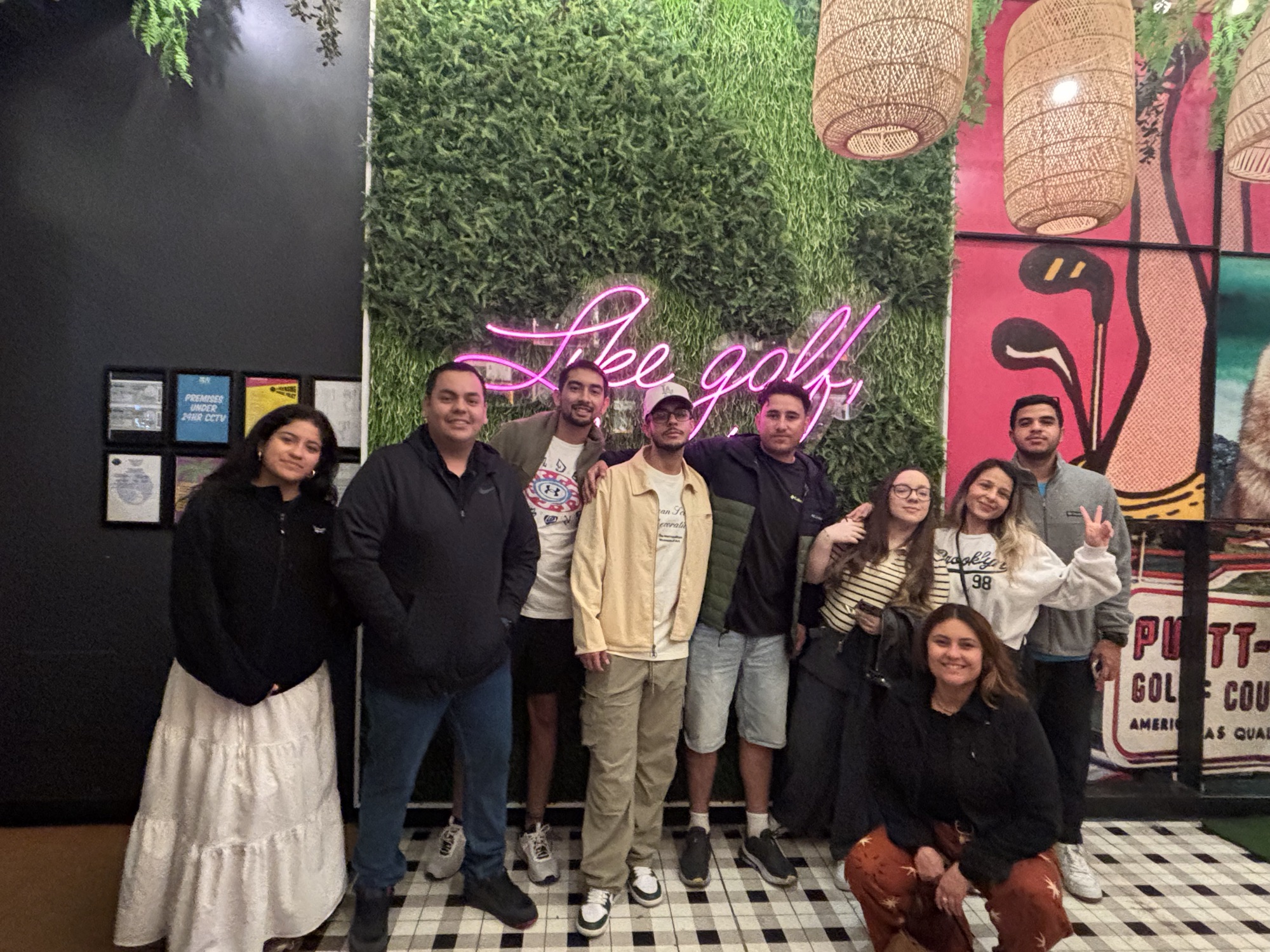 Neon-lit mini-golf venue in Los Angeles