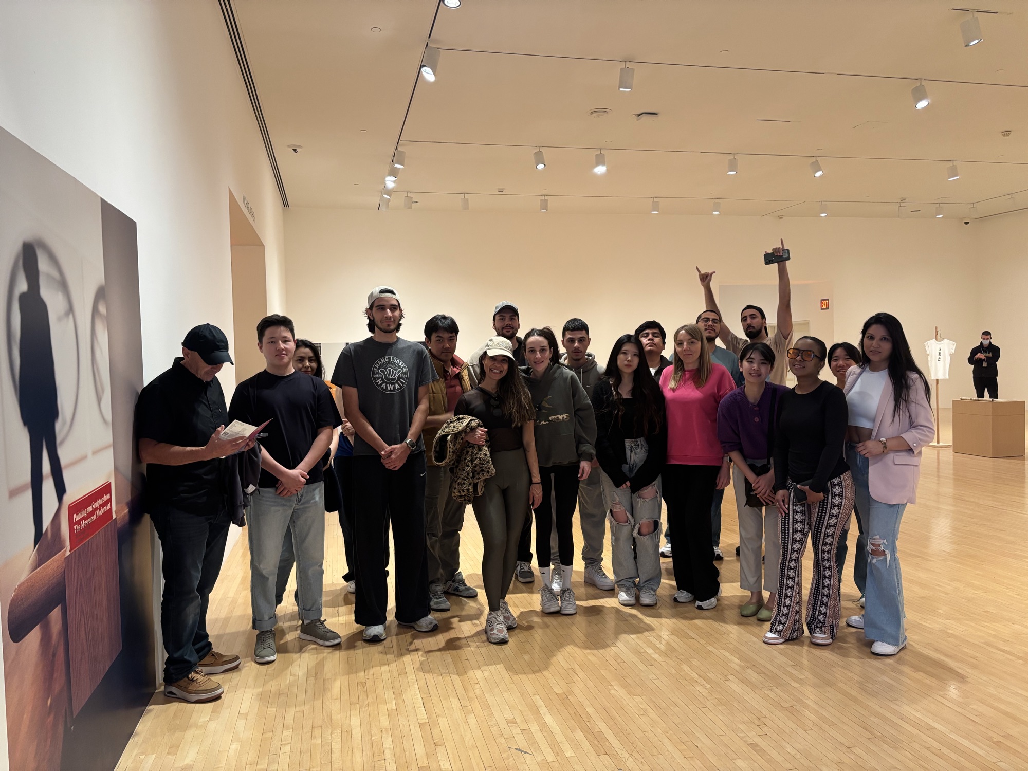 CWC students at a MOCA exhibit enjoying a cultural outing as part of English speaking practice activities