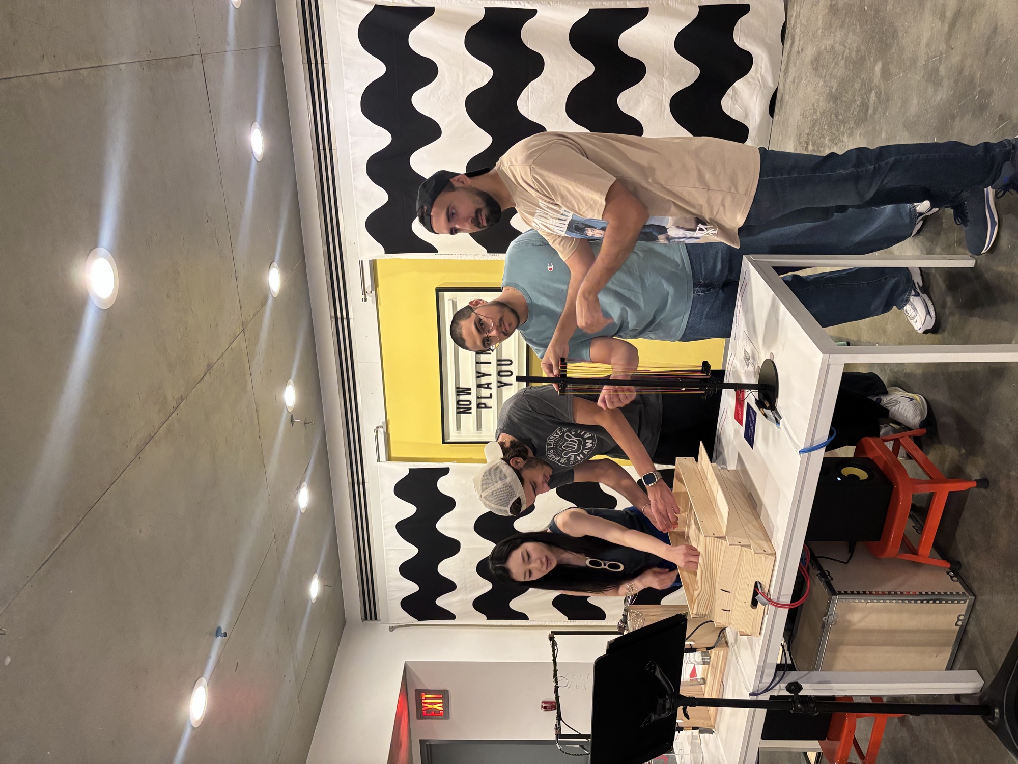 CWC students engaging with an interactive exhibit at MOCA Geffen during a cultural outing, combining how to learn English fast with real-world experience