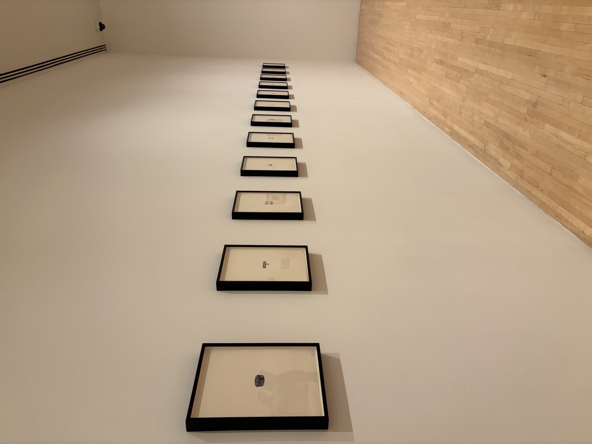Floor frames art installation at MOCA during a CWC field trip — CWC students exploring Los Angeles culture as part of their English conversation program