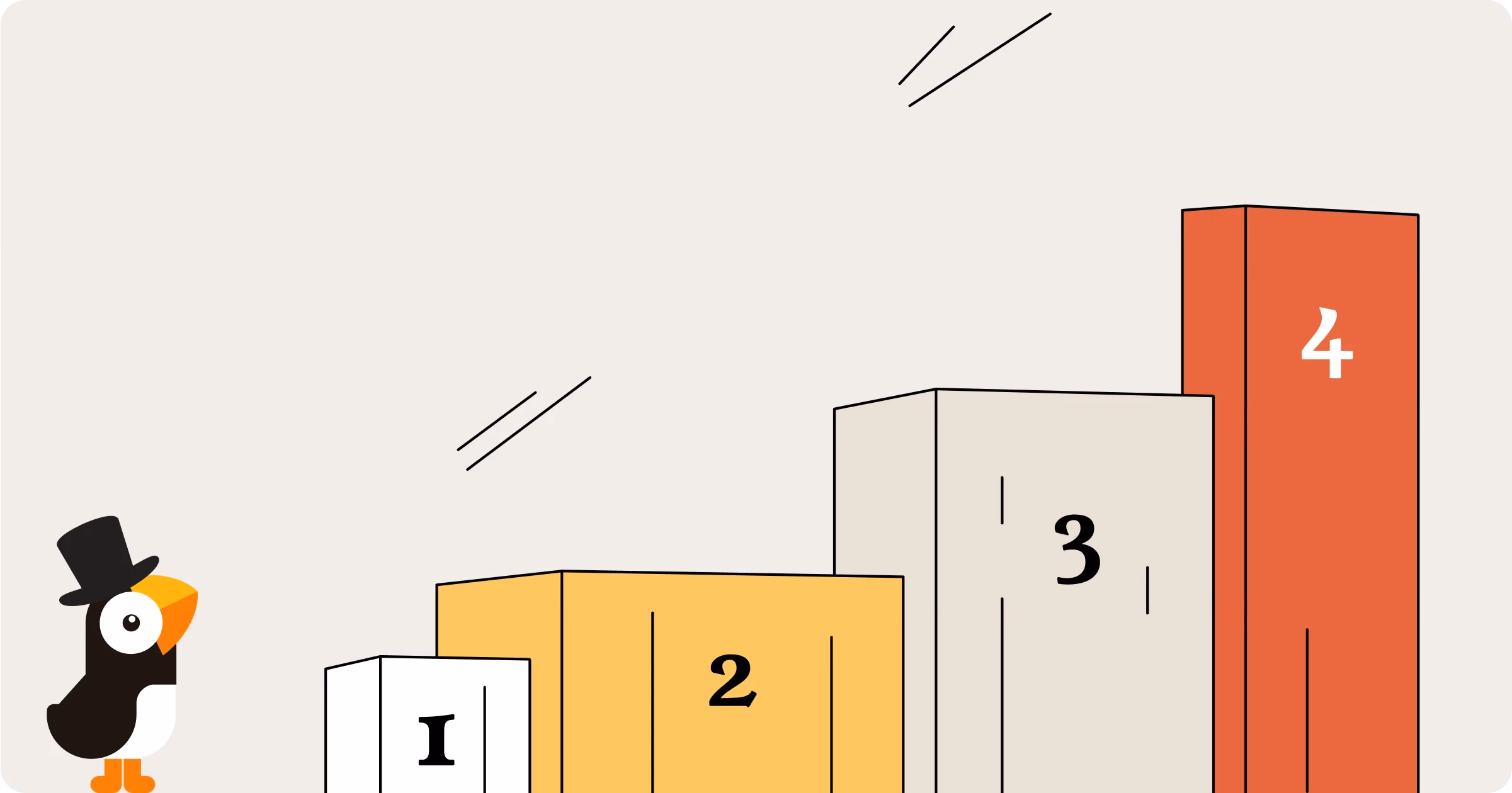 Illustration of a puffin bird going through steps representing real estate investment