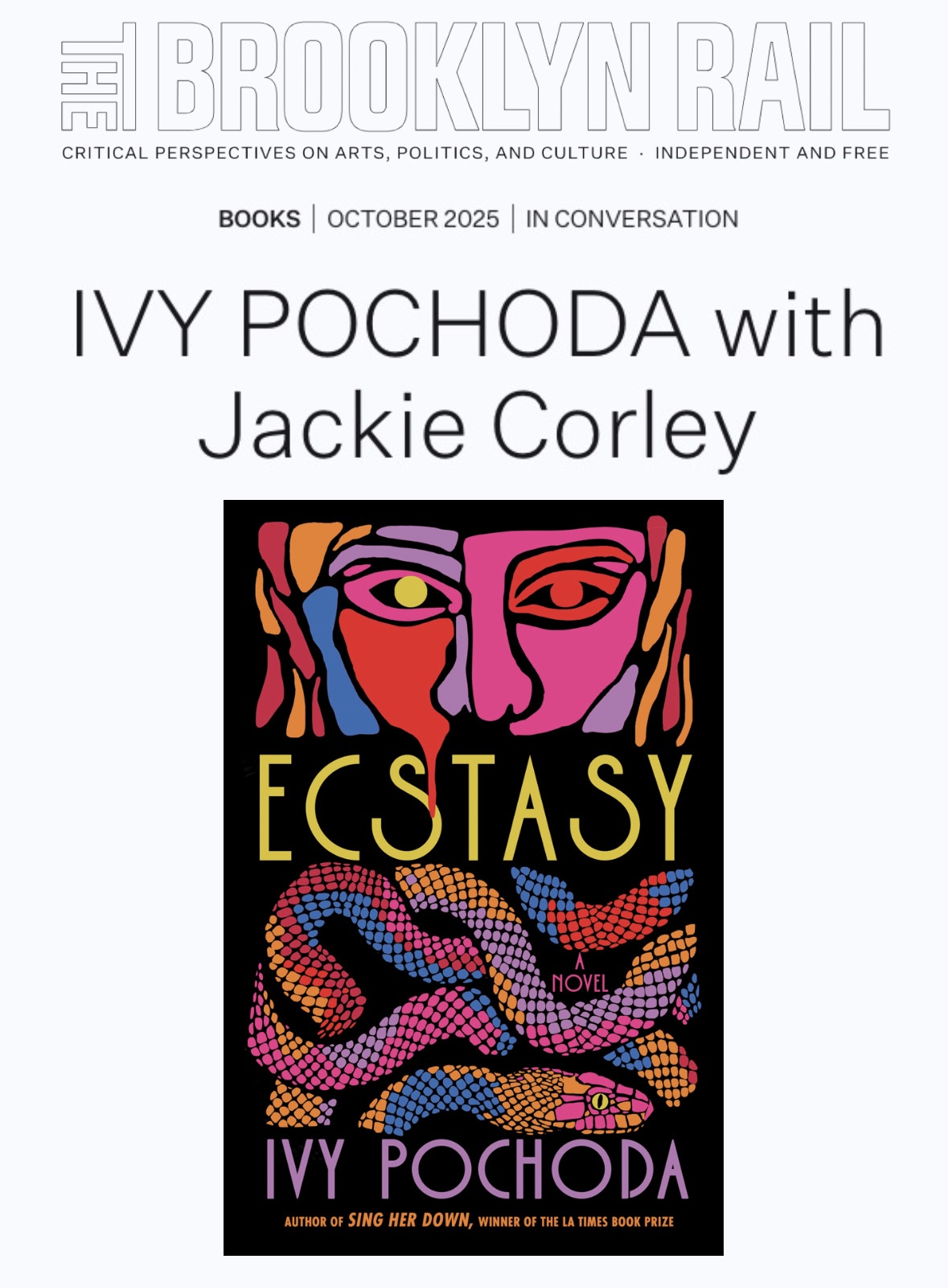 In Conversation: Ivy Pochoda with Jackie Corley