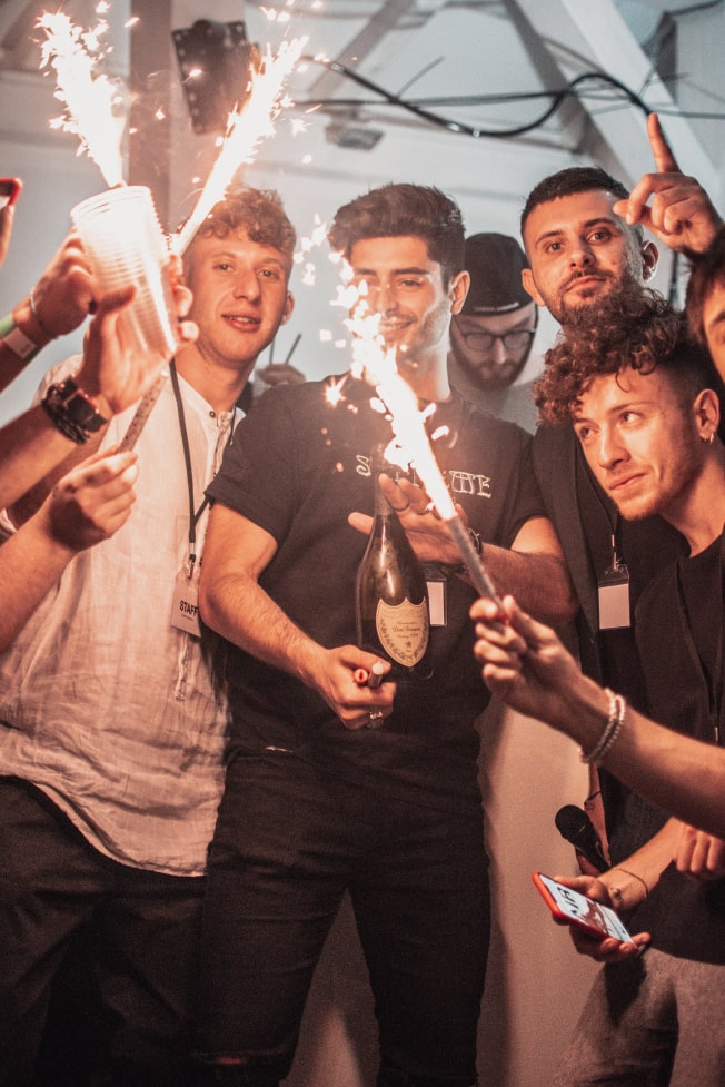 People celebrating an event