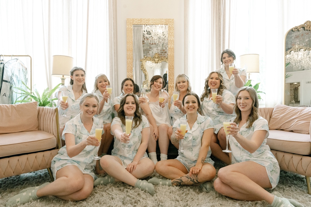 Bride and her bridesmaids