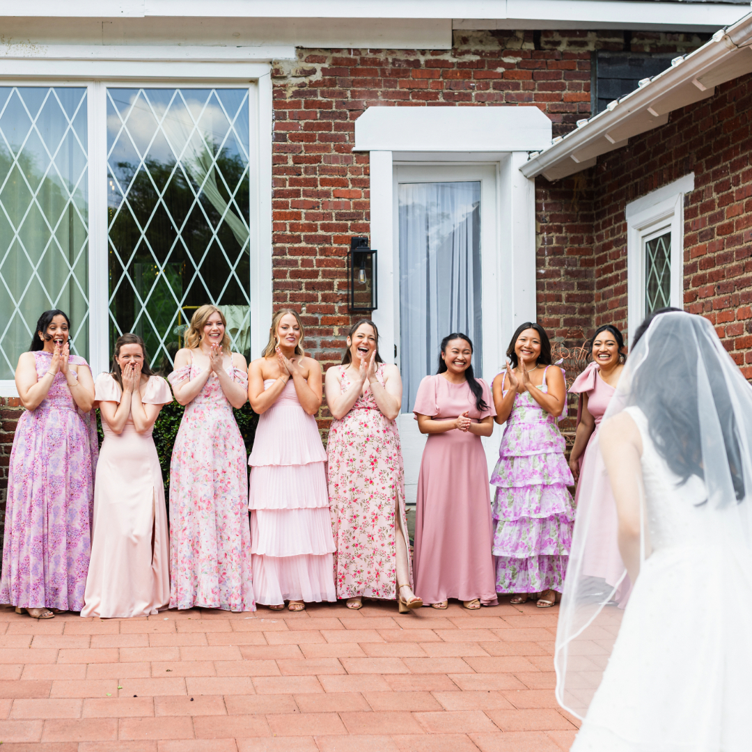 Bride and her bridesmaids