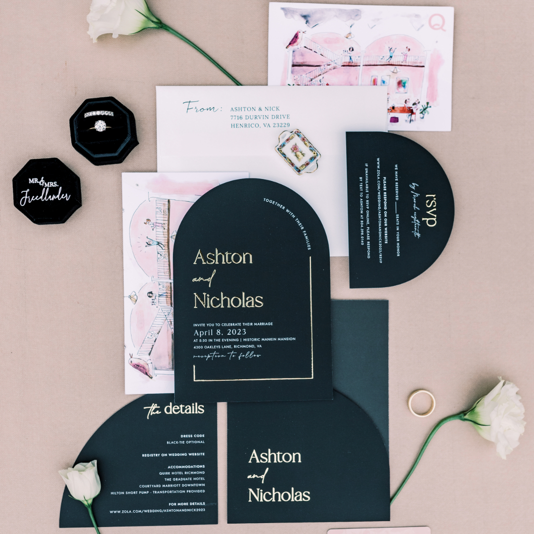 Bride and her bridesmaids