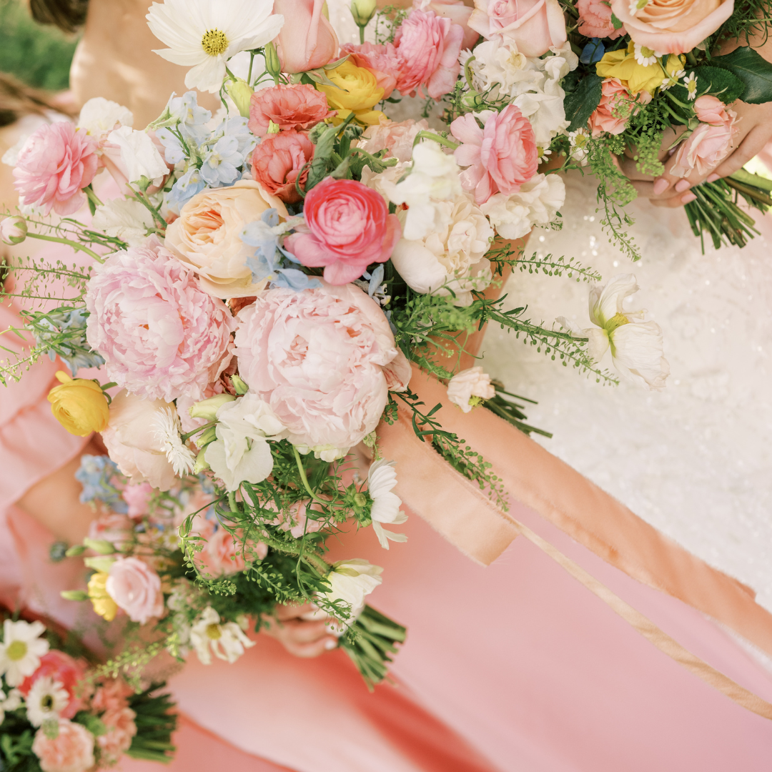 Bride and her bridesmaids