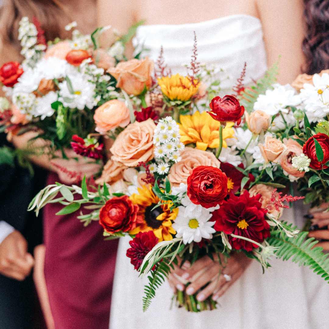 Bride and her bridesmaids