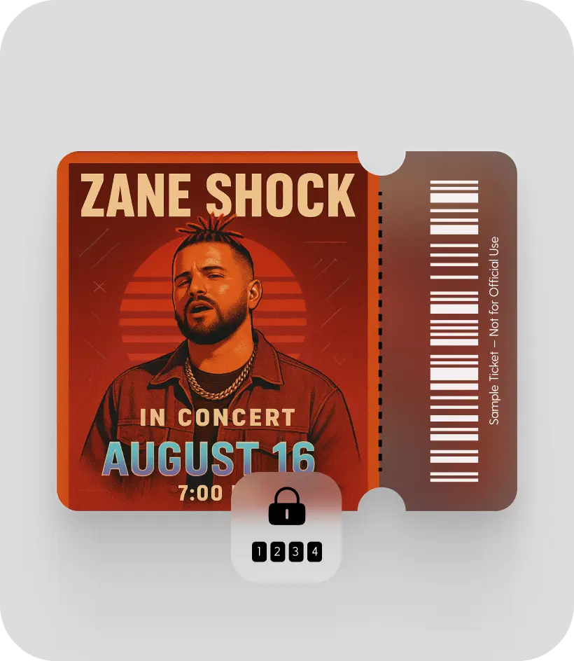 Full ticketing system with access control and anti-scalp protection for tour dates.