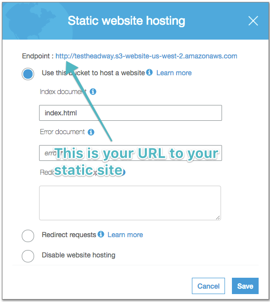 Url for static site