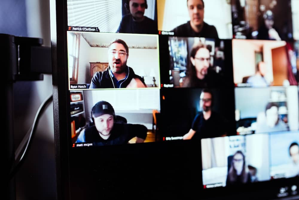 photo of design team on zoom call