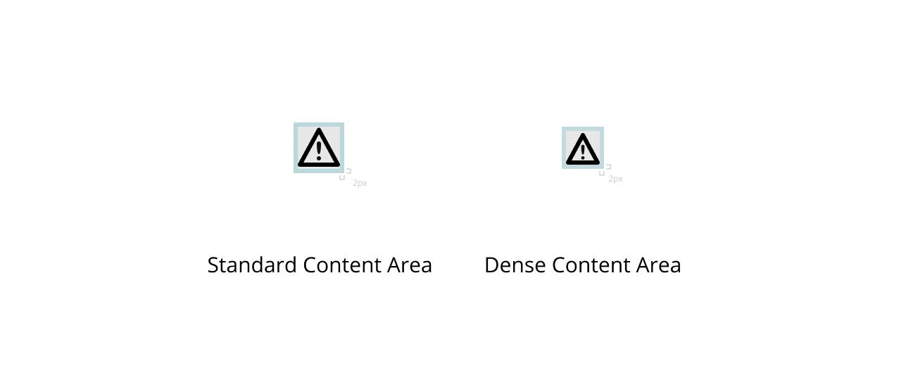 Content area guidelines for icons