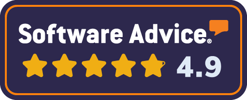 Software Advice logo with a 4.9 rating displayed by five gold stars and the number 4.9.