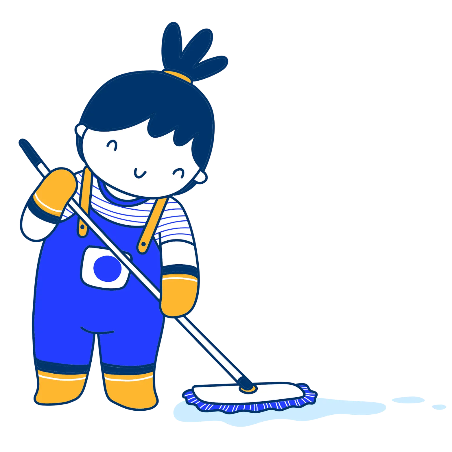 Cutaway illustration of a two-story house showing a bedroom and office upstairs, and a bathroom and kitchen downstairs.