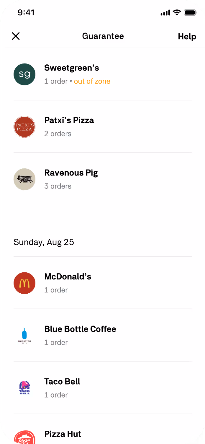 Postmates fleet app, guarantee