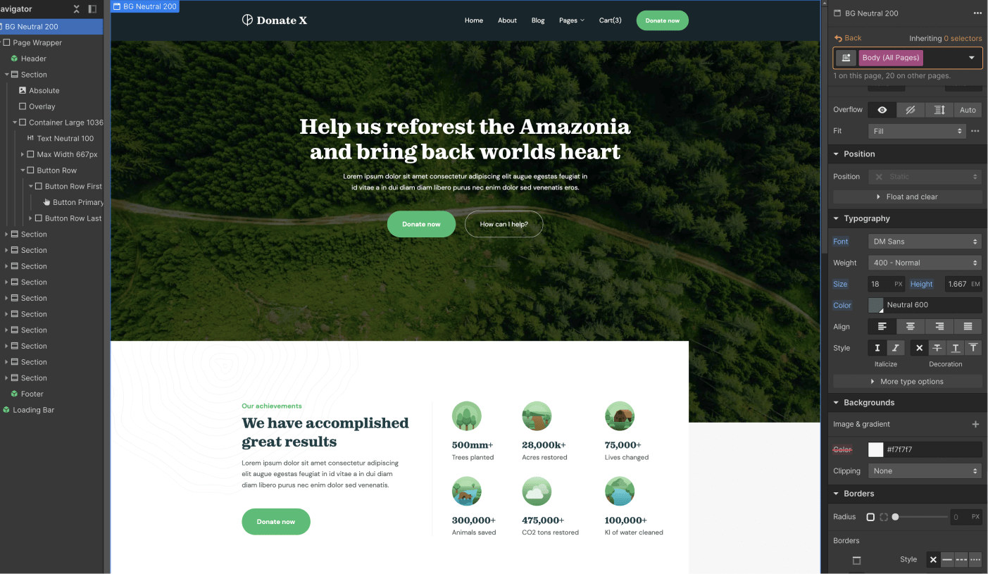 Typography - Donate X Webflow Template