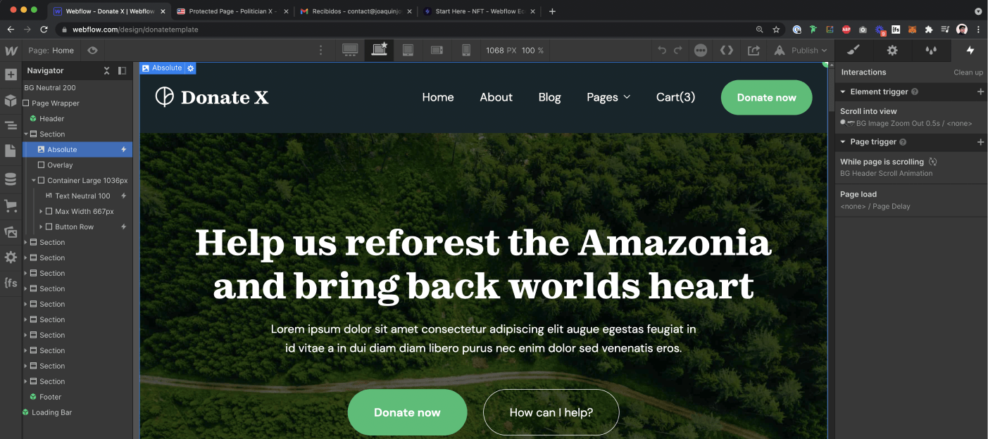Animations - Donate X Webflow Template