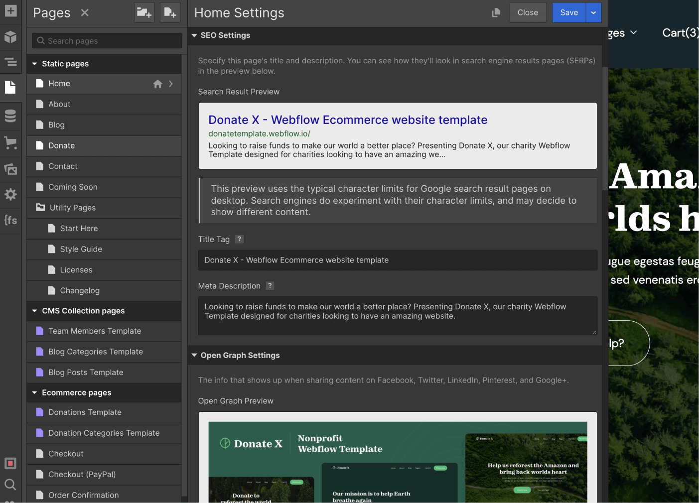 SEO - Donate X Webflow Template