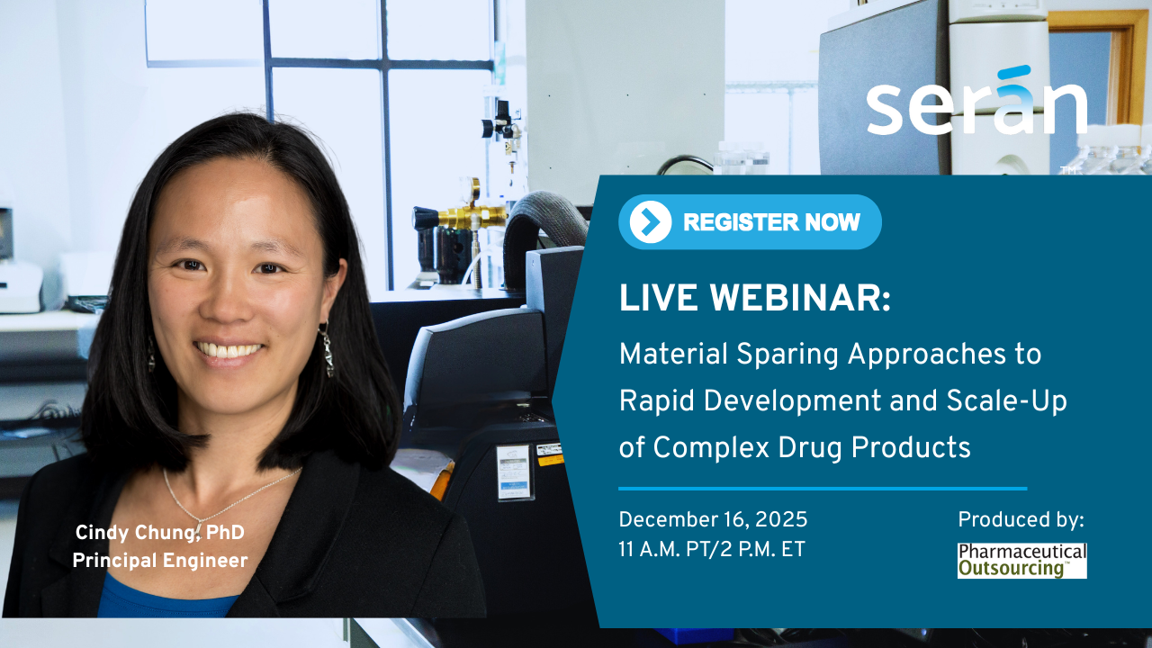 Webinar - Material Sparing Approaches to Rapid Development and Scale-Up of Complex Drug Products