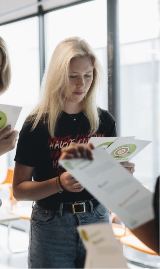 Professional tijdens een oefening van een training van trainer en coach Amanda Ronhaar van Toer de Werkvloer dat gaat over talenten.