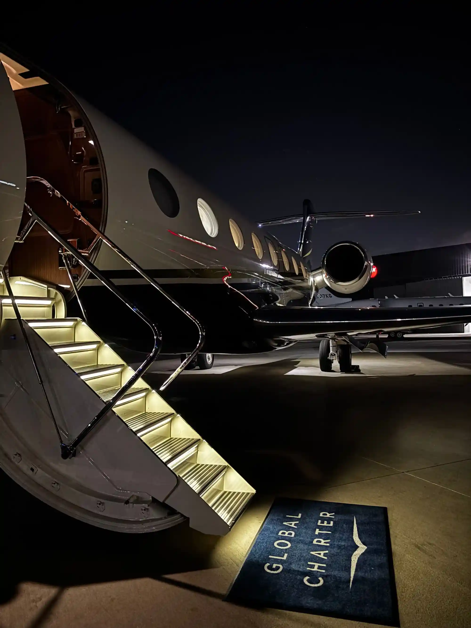 Global Charter Mat at Private Jet Steps