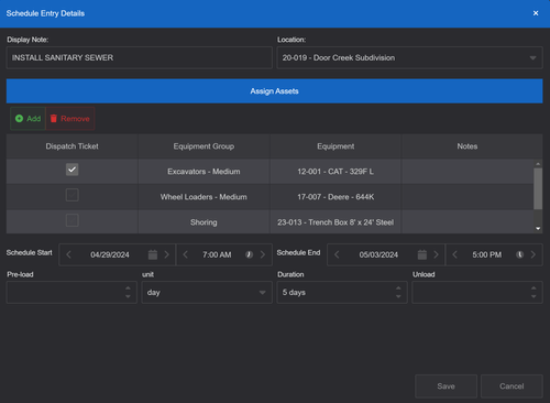 EqPlannerVO allows different entry option depending on you specific needs.