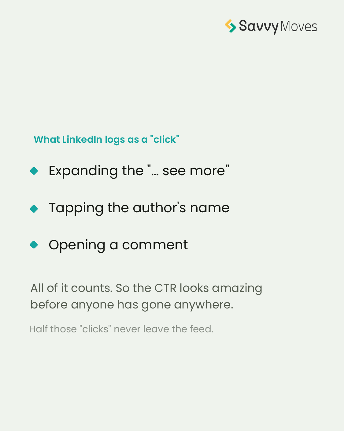 What LinkedIn logs as a click on Thought Leadership Ads