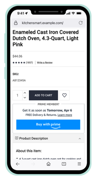 Mobile shopping screen