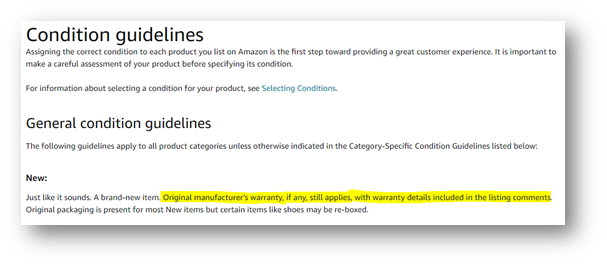 Condition Guidelines