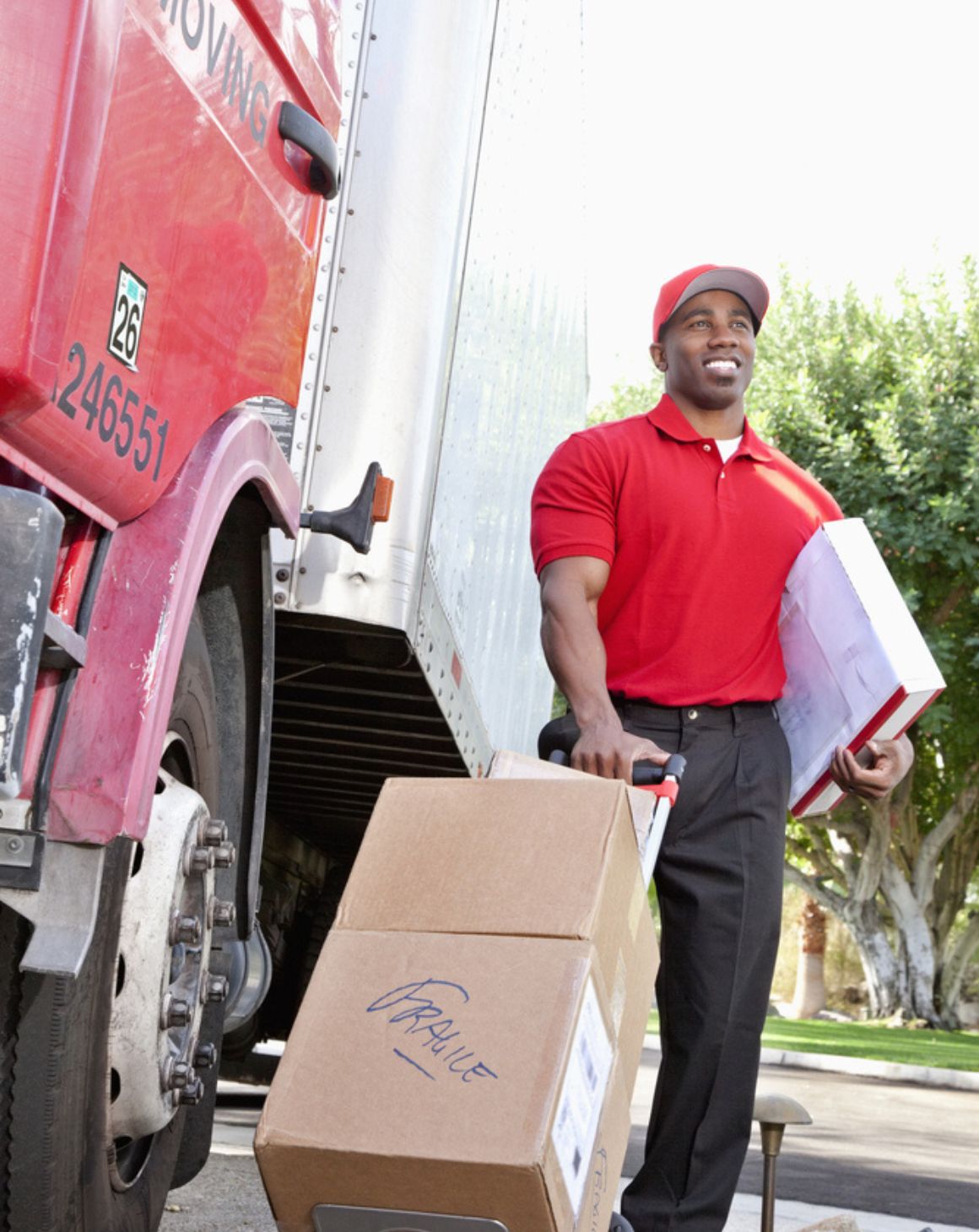 delivery man carrying packages