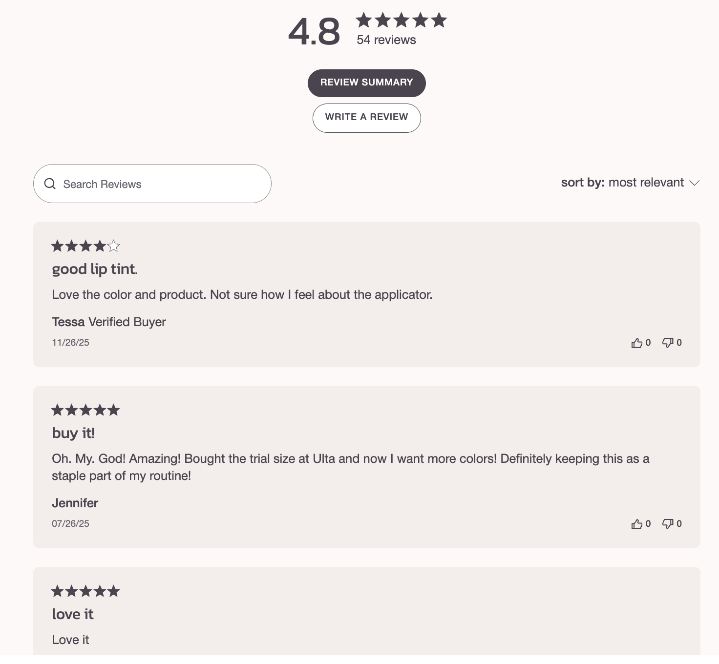 Review section example