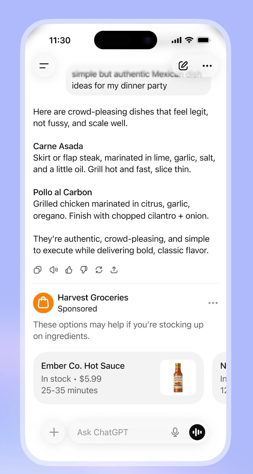 ChatGPT ad example 1