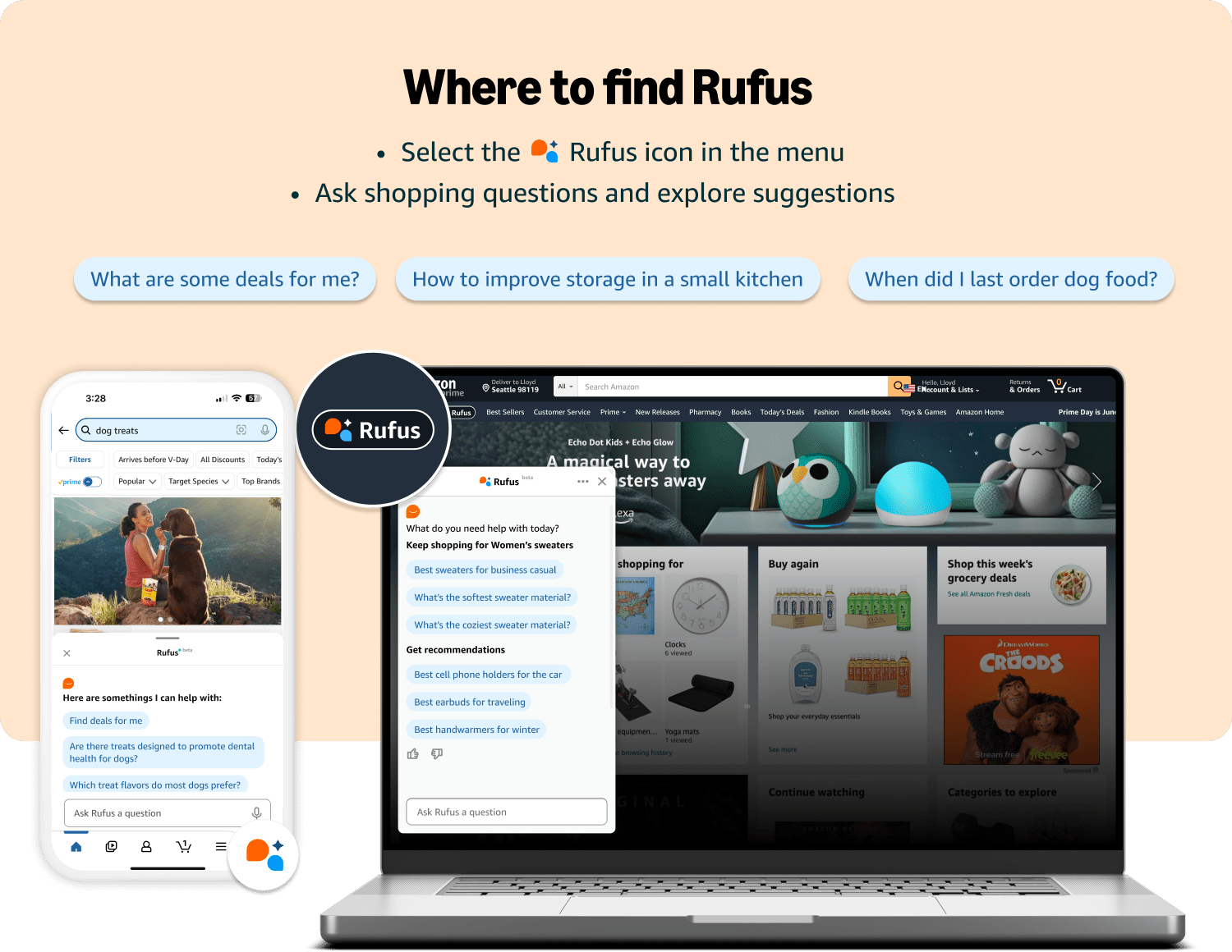 Where to find Amazon Rufus
