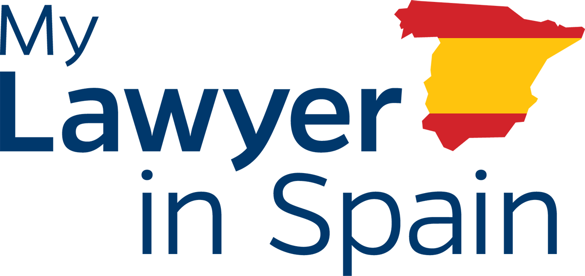 Logo with stylized blue letter M and the Spanish flag colors on the right side.