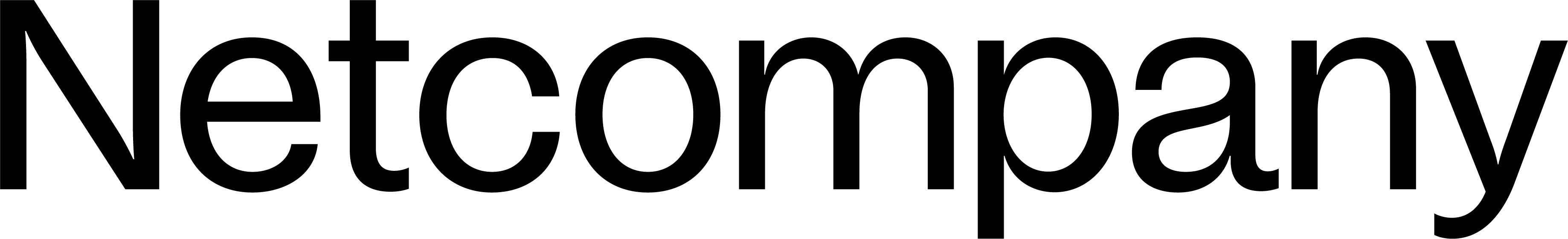 Netcompany brand name in bold black uppercase letters on a white background.