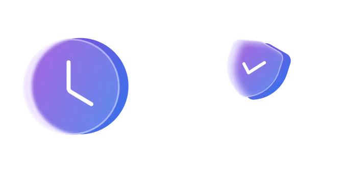 clock and shield with checkmark illustration